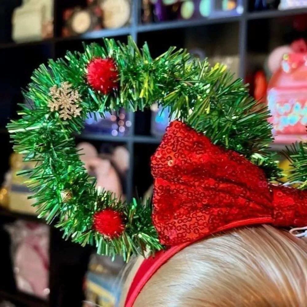 Disney Minnie Mouse Wreath Mouse Ears Headband NWT NBC